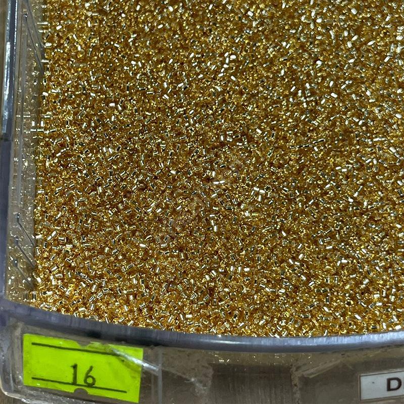 Miyuki Boncuk ( Delica Db 11-0 Kesim Kod: 16 ) Şeffaf Altın Renk ( 2 Gram )